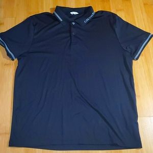 Calvin Klein 100% polyester black polo